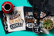Handdrawn Coffee Quotes. Lettering., a Card Template by Wewhitelist (Thumbnail 1 of 8)