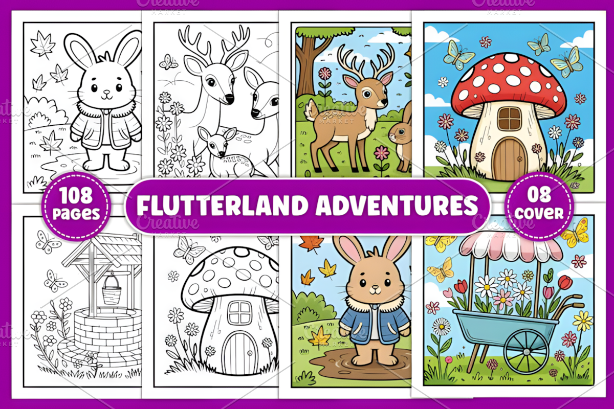 Flutter Land Adventures Book, an Illustration by Design Station (Photo 1 of 4)