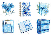 Watercolor Blue Planner Lover, an Illustration by Designking (Thumbnail 3 of 5)