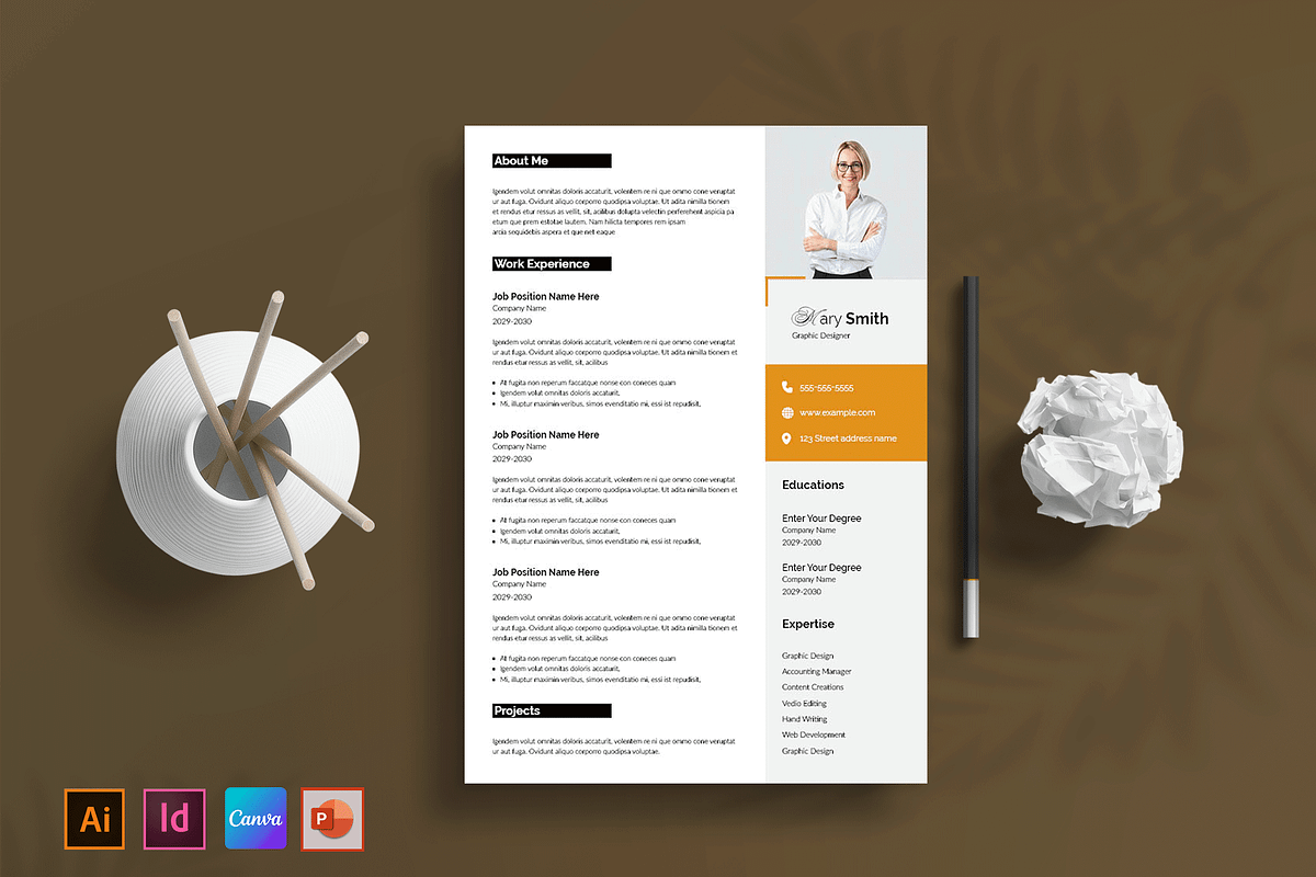 Clean Resume Layout, a Resume Template by Seeing-art (Photo 1 of 3)