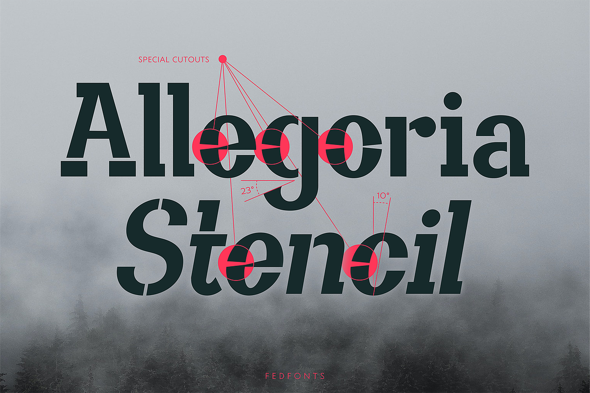 Allegoria Stencil, a Slab Serif Font by Fedfonts (Photo 4 of 8)