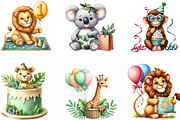 Cute Safari Party Animal Watercolor, an Illustration by Designking (Thumbnail 3 of 4)