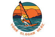 A Person windsurfing on ocean vector, an Object Illustration by nandinigraphics (Thumbnail 2 of 3)
