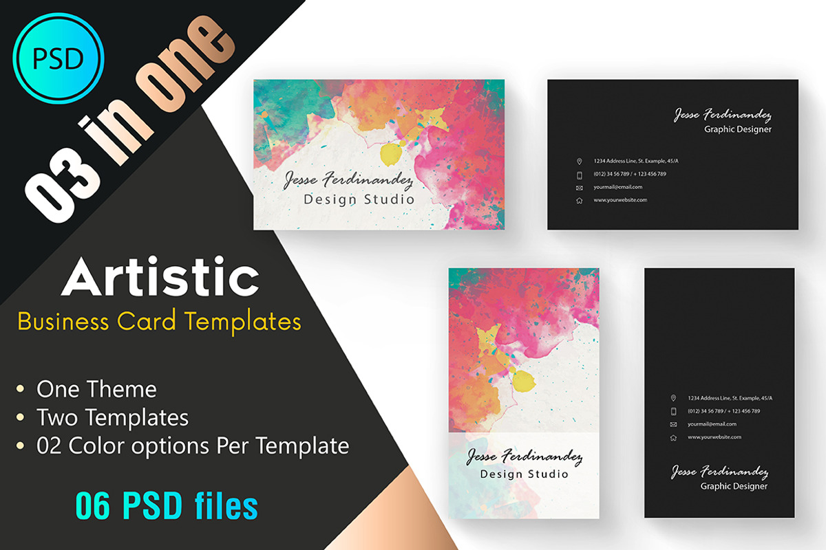 Artistic Business Card Bundle, a Business Card Template by M6 Gallery (Photo 3 of 18)