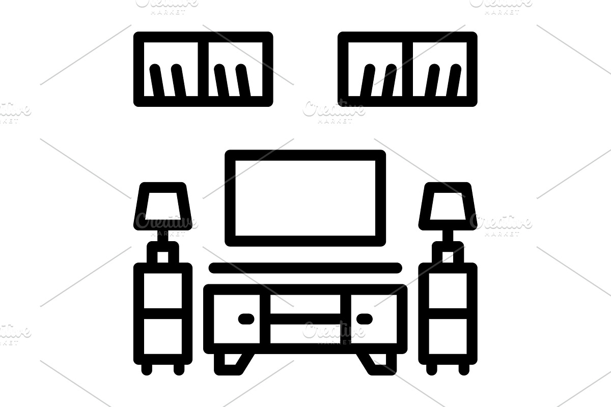 Cabinets cupboard black icon, an Outline Icon by Creative priyanka