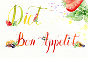 Watercolor fruit set, a Food Illustration by Elegantia (Thumbnail 7 of 7)