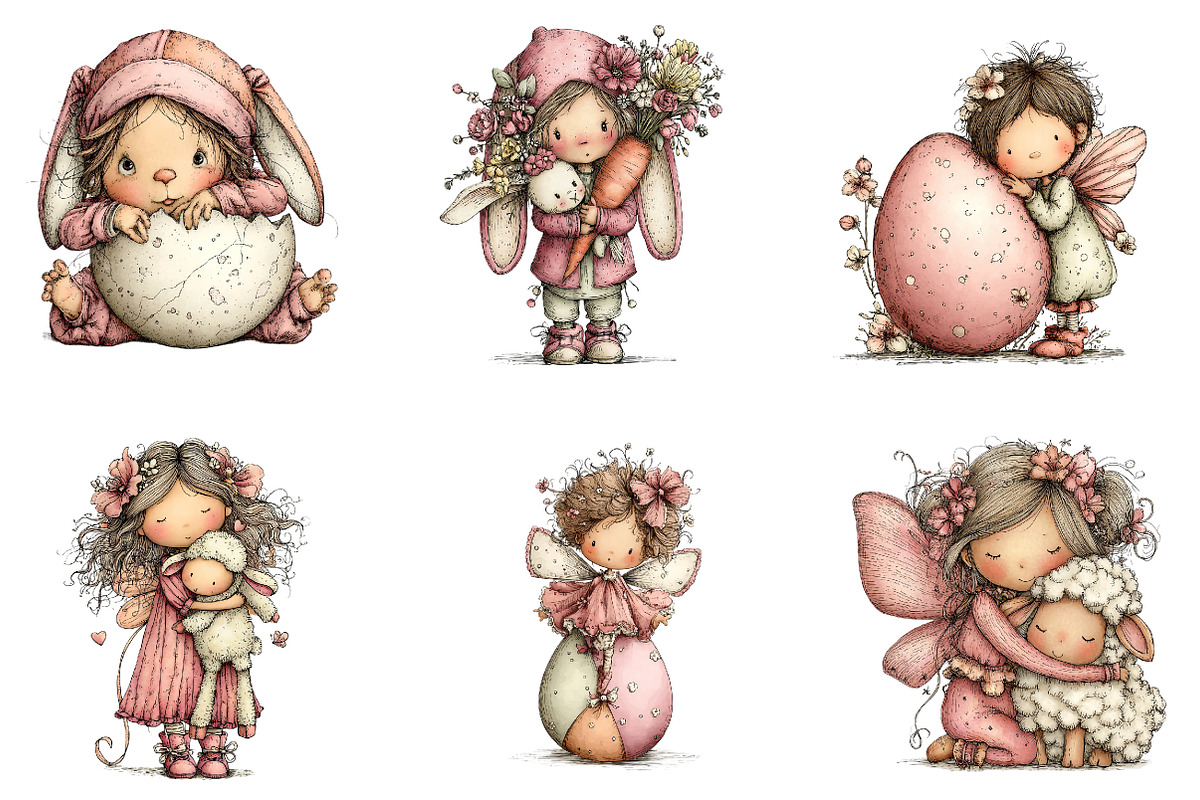 Whimsical Easter fairy Clipart, an Illustration by CreationArt (Photo 5 of 7)