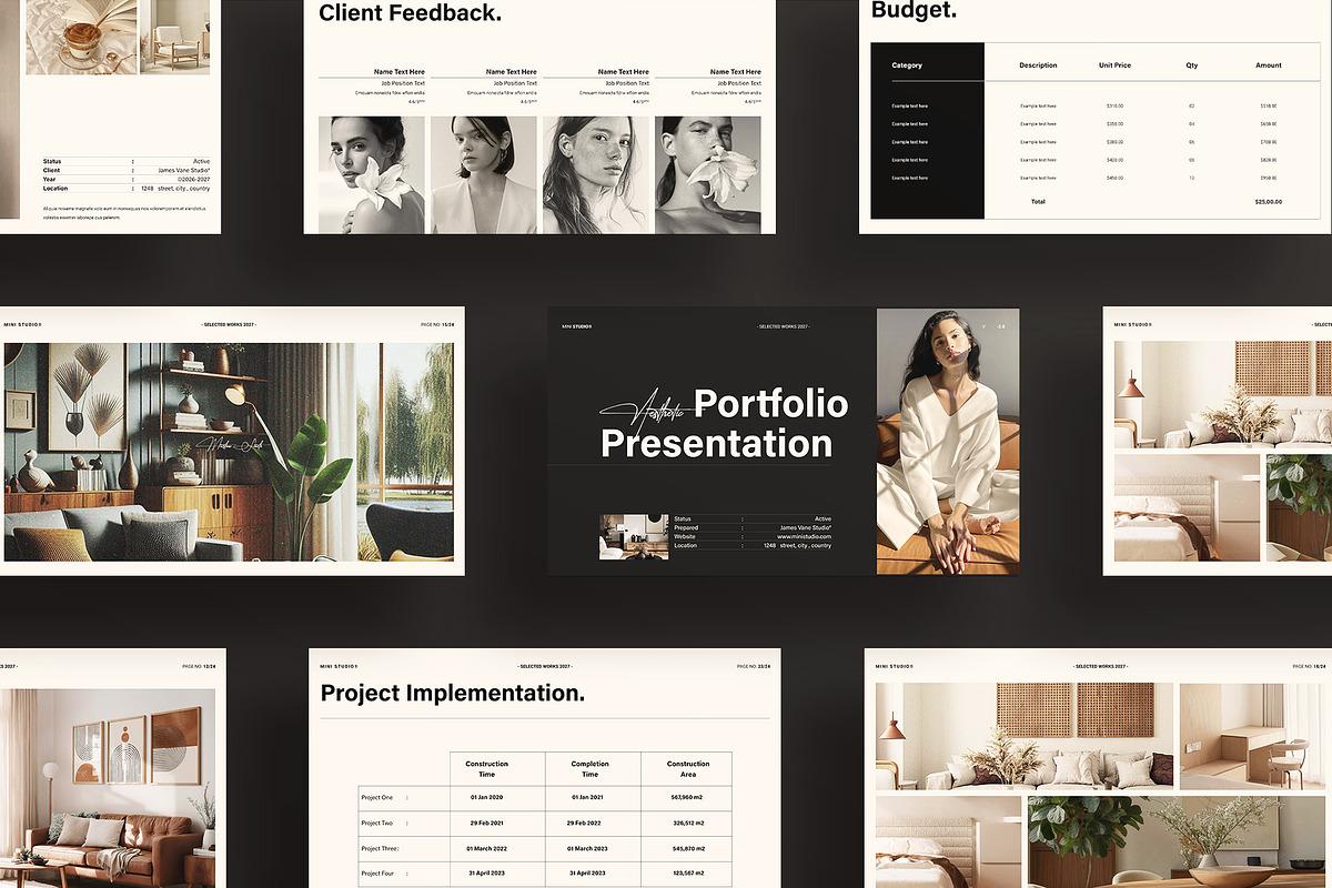 Minimal Aesthetic Portfolio Template, a Presentation Template by ArtisanaAura (Photo 4 of 9)