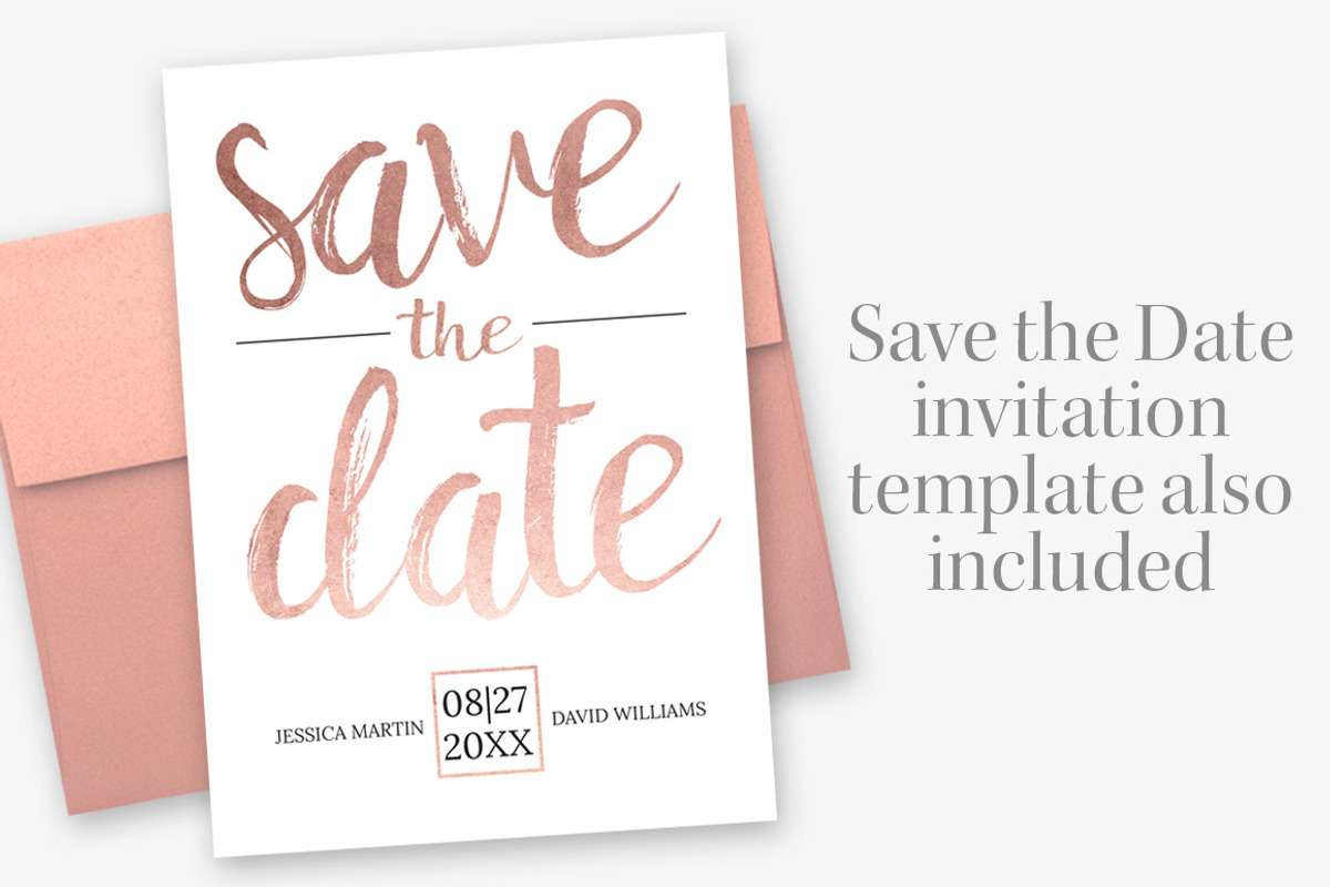 Rose Gold Wedding, an Invitation Template by Charming Ink (Photo 4 of 5)
