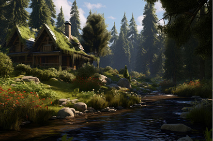 Rustic Forest little cottage, a Nature Photo by Ylivdesign
