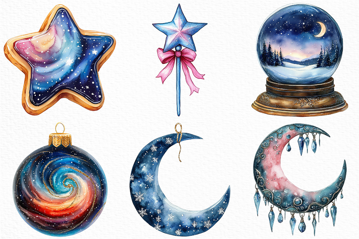 Celestial Christmas Clipart, an Illustration by Craft Nest (Photo 5 of 6)
