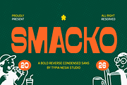 Smacko - Bold Reverse Retro Sans, a Sans Serif Font by Typia Nesia (Thumbnail 1 of 12)