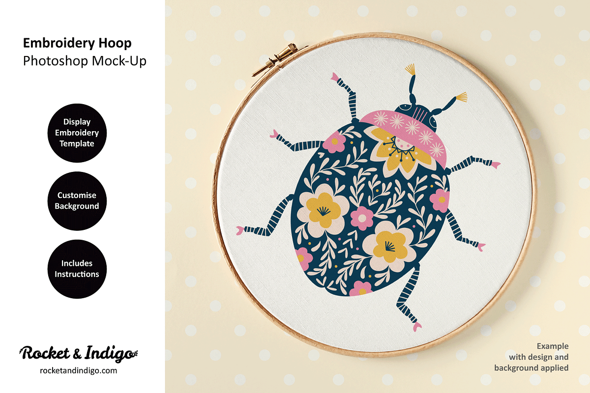 Embroidery Hoop Photoshop Mock-up, a Product Mockup by Rocket & Indigo (Photo 1 of 2)