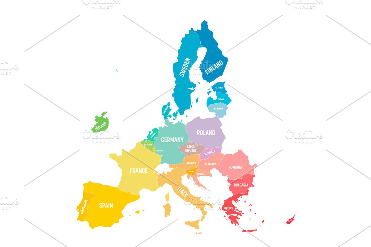 Colorful vector map of EU, European, a Texture Graphic by pytyczech