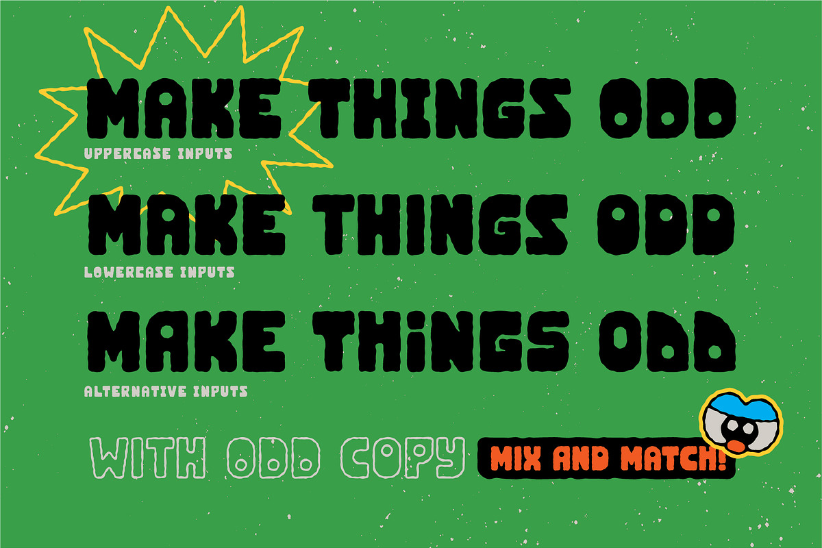 Odd Font | Wobbly Blocky Font, a Sans Serif Font by HeyAidan (Photo 4 of 6)