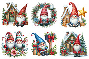Christmas Gnome clipart bundle, an Illustration by SinaCreation (Thumbnail 5 of 7)