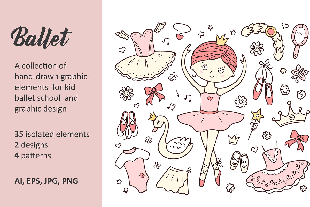 Ballet. Hand drawn design, an Education Illustration by Elena Pimukova (Photo 1 of 8)