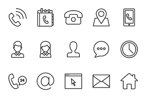 Contacts icons set, an Outline Icon by mayrum