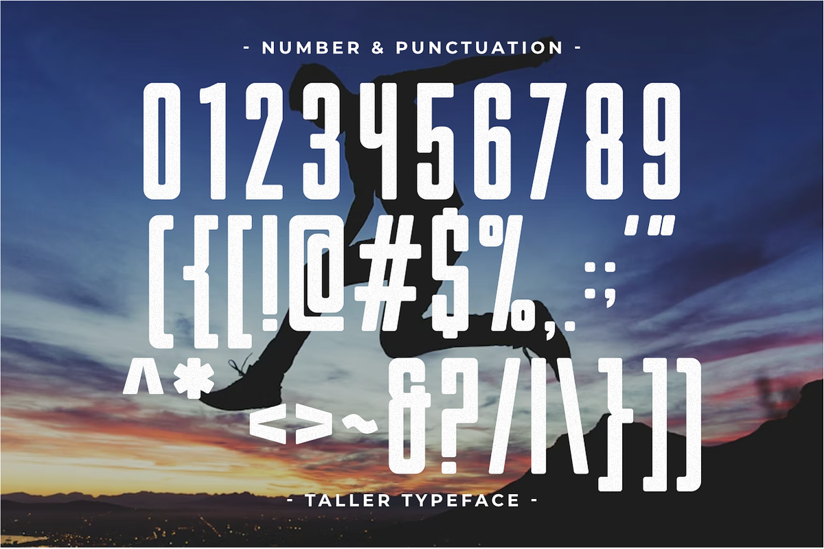 Taller - Condensed Sans Serif Font, a Sans Serif Font by Pian45 Studio (Photo 7 of 8)