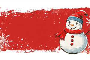 Cheerful snowman wearing red scarf, a Holiday Photo by MistyDay