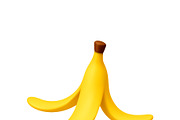 Banana peel 3d icon, an Object Illustration by Abscent (Thumbnail 3 of 3)