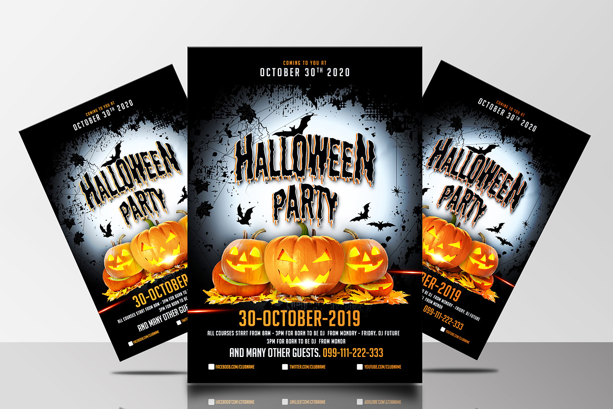 Halloween Party Flyers Bundle, a Flyer Template by AfzaalGraphics (Photo 3 of 19)
