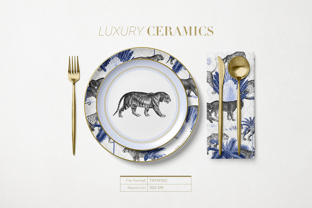 Indigo Safari Luxury Print Designs, a Pattern Graphic by TSTUDIO (Photo 11 of 11)