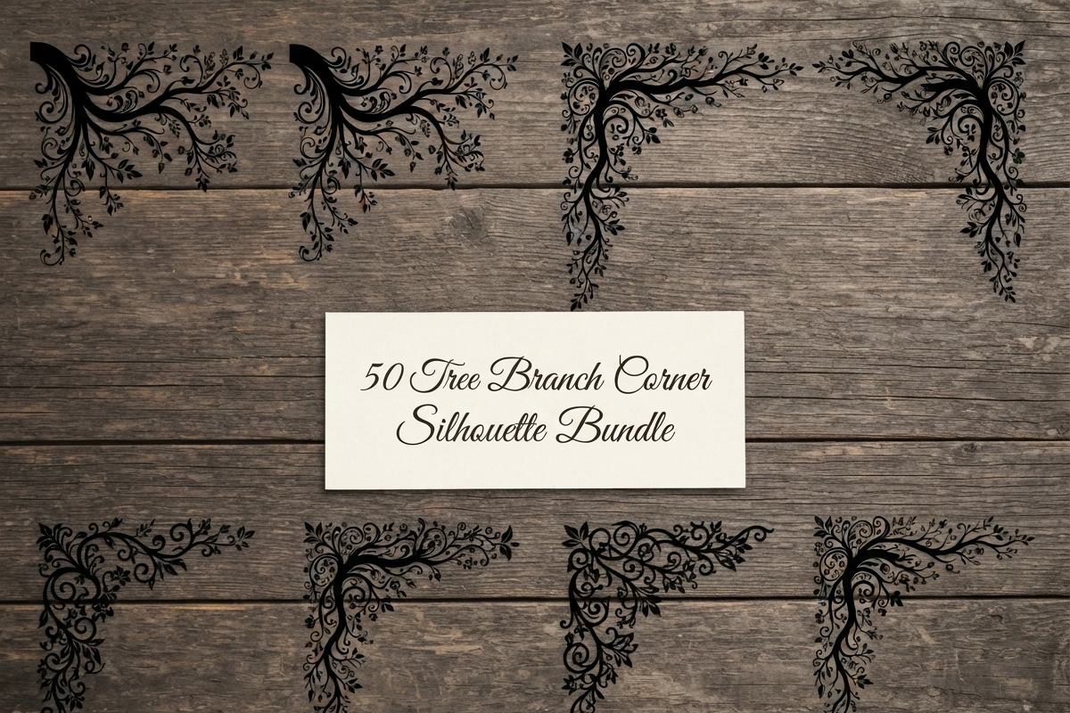 50 Tree Branch Corner Silhouette, a Decorative Illustration by Amazin_art (Photo 1 of 46)