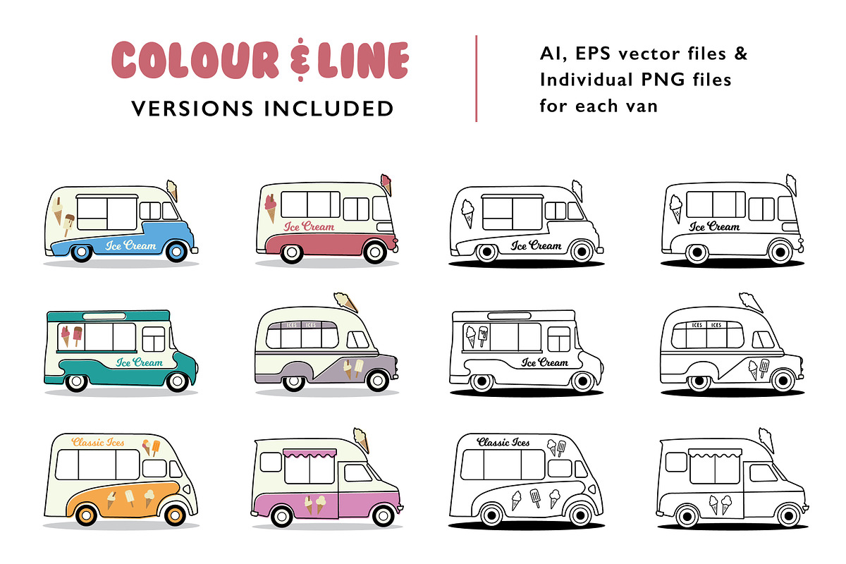 Retro Ice Cream Vans, a Food Illustration by the cabin supply co (Photo 2 of 5)