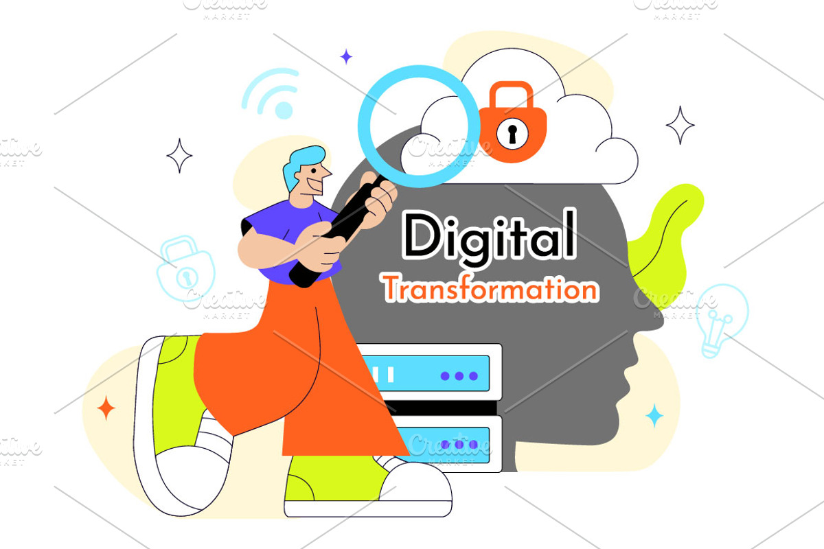 10 Global Digital Transformation, a Technology Illustration by denayunebgt (Photo 4 of 4)