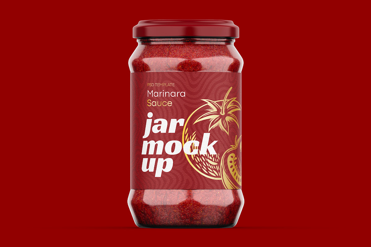 Marinara Sauce Jar Mockup, a Packaging Mockup by Dev.Rawat21 (Photo 2 of 4)