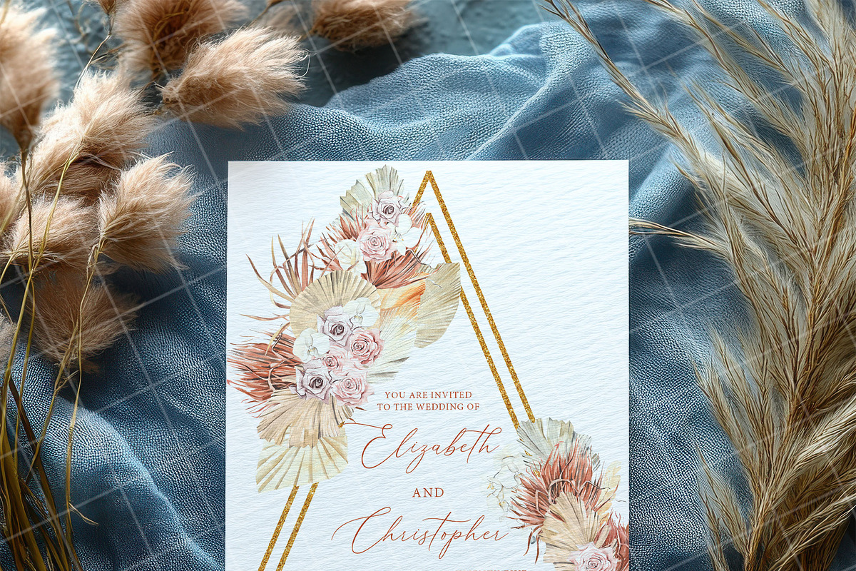 Blue 5x7 Invitation card mockup PSD, an Advertising Mockup by Blush Roses Print (Photo 6 of 8)