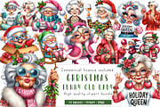 Funny Old Lady Christmas Sublimation, an Illustration by CreationArt (Thumbnail 1 of 6)