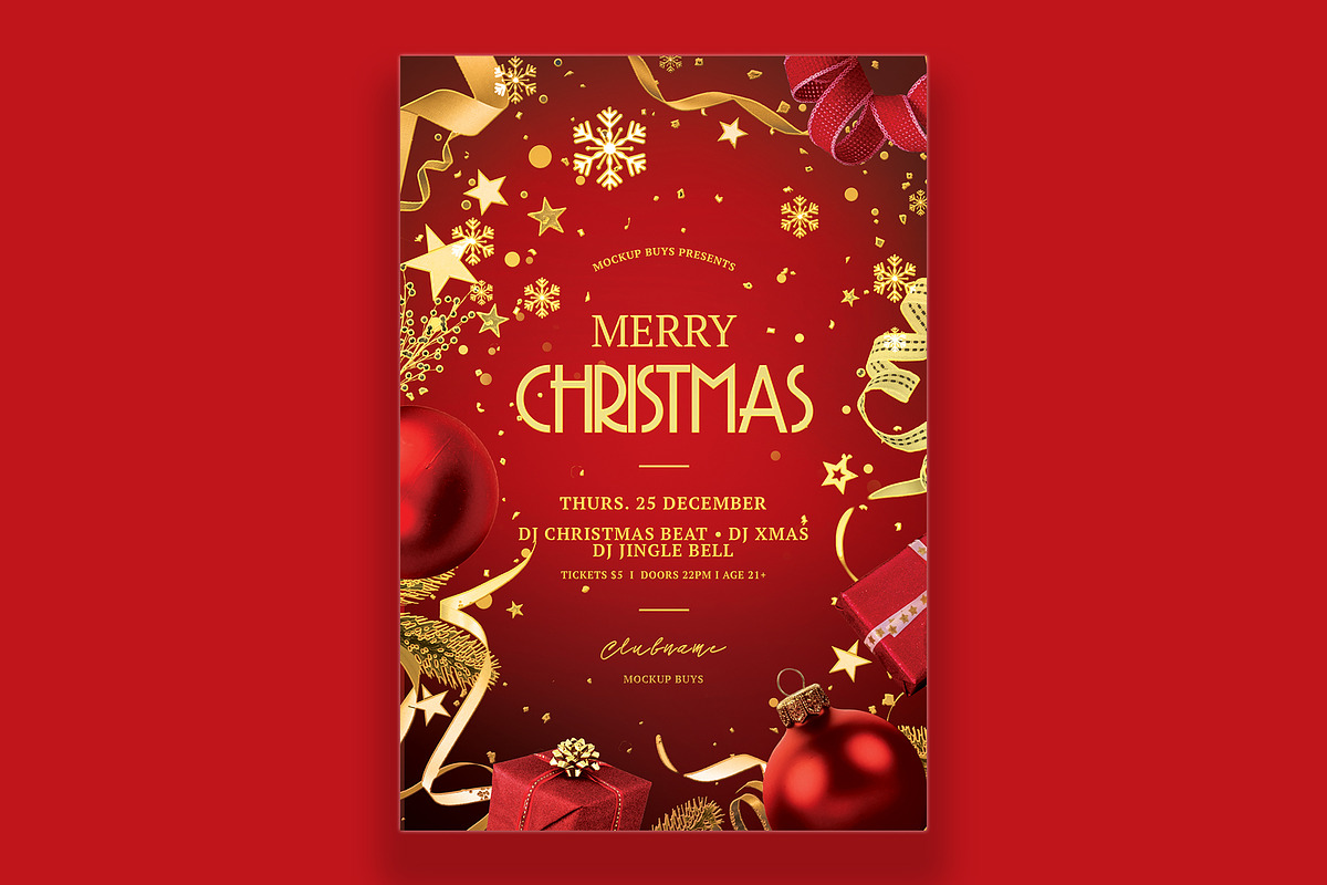 Christmas Flyer Template, a Templates & Theme by mockupbuys (Photo 1 of 2)