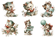 Whimsical Summer Cat Clipart, an Illustration by CreationArt (Thumbnail 6 of 7)