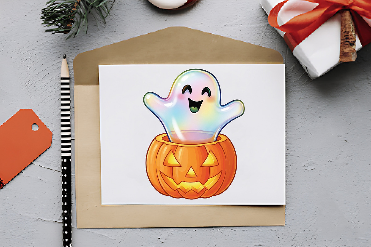 Halloween Iridescent Ghost Clipart, an Illustration by RobertsArt (Photo 4 of 7)