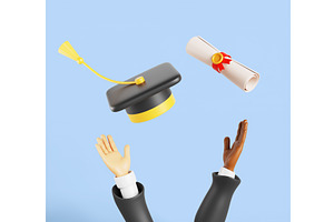 Happy graduates, international, a Characters & Person 3D Model by Marozhkastudio