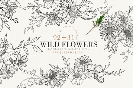 123 Floral Line Art Elegant Botanic, a Graphic by Luiz da Rolt Grathwohl