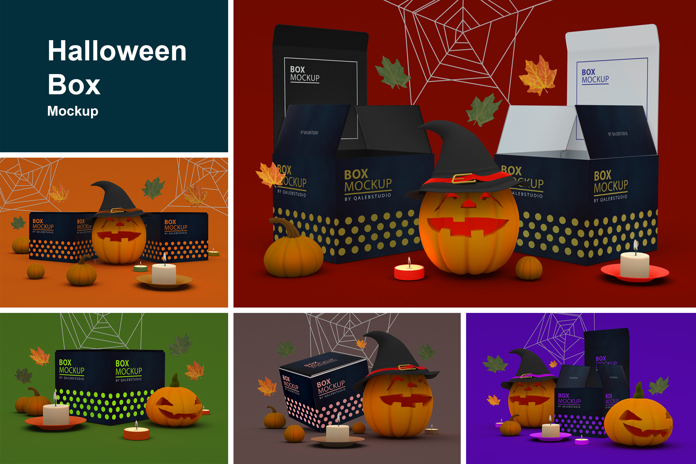 Halloween Box Mockup, a Cups & Container Mockup by Qaleb Studio