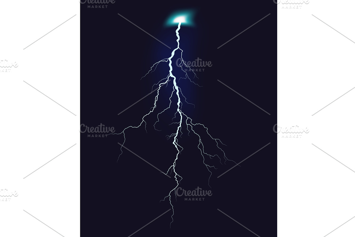 Lightning bolt striking from dark, an Illustration by Woters little shop