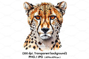 Watercolor of a cheetah head., an Animal Illustration by yod67 (Thumbnail 1 of 4)