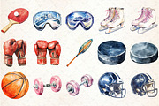 Watercolor Sport Clipart, an Illustration by Rose Art (Thumbnail 2 of 7)