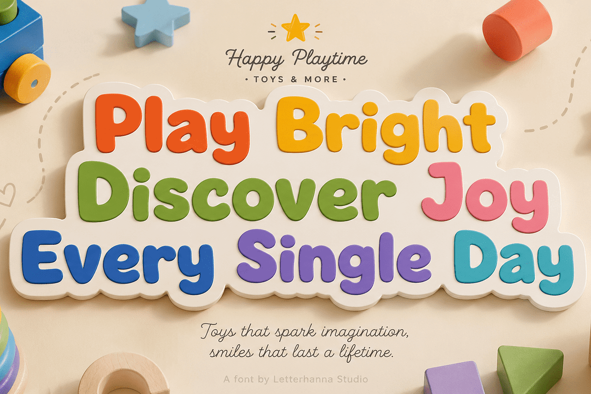Cutepunch Bold Bubbly Cute Font, a Sans Serif Font by Letterhanna Studio (Photo 5 of 9)