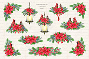 Christmas Watercolor Clipart Set, a Seasonal Illustration by AnitaPol (Thumbnail 2 of 15)