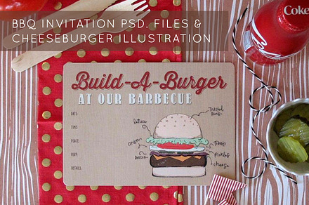 Hamburger drawing & BBQ invitation