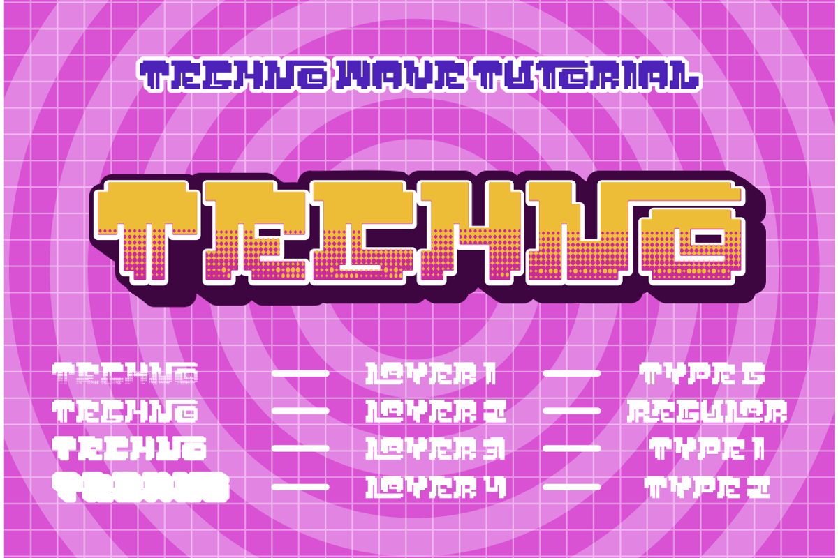Techno Wave - Y2k Style Font, a Font by PutraCetol Studio (Photo 5 of 11)