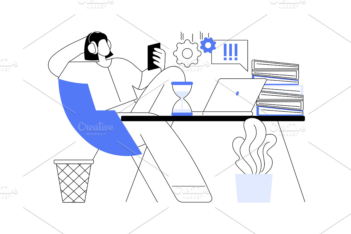 Procrastination isolated cartoon, a Person Illustration by Visual Generation