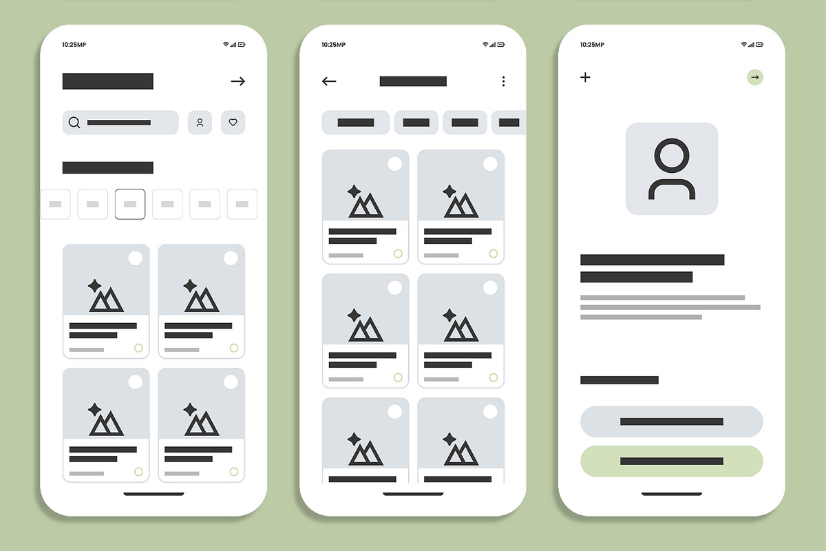 Mobile App UI UX Design Wireframe, a Wireframe Template by MightyDesign (Photo 4 of 7)