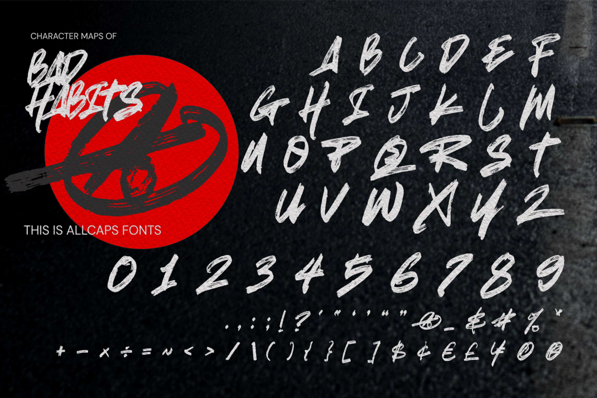 Bad Habits - Rough Brush font, a Script Font by Gassstype (Photo 4 of 10)