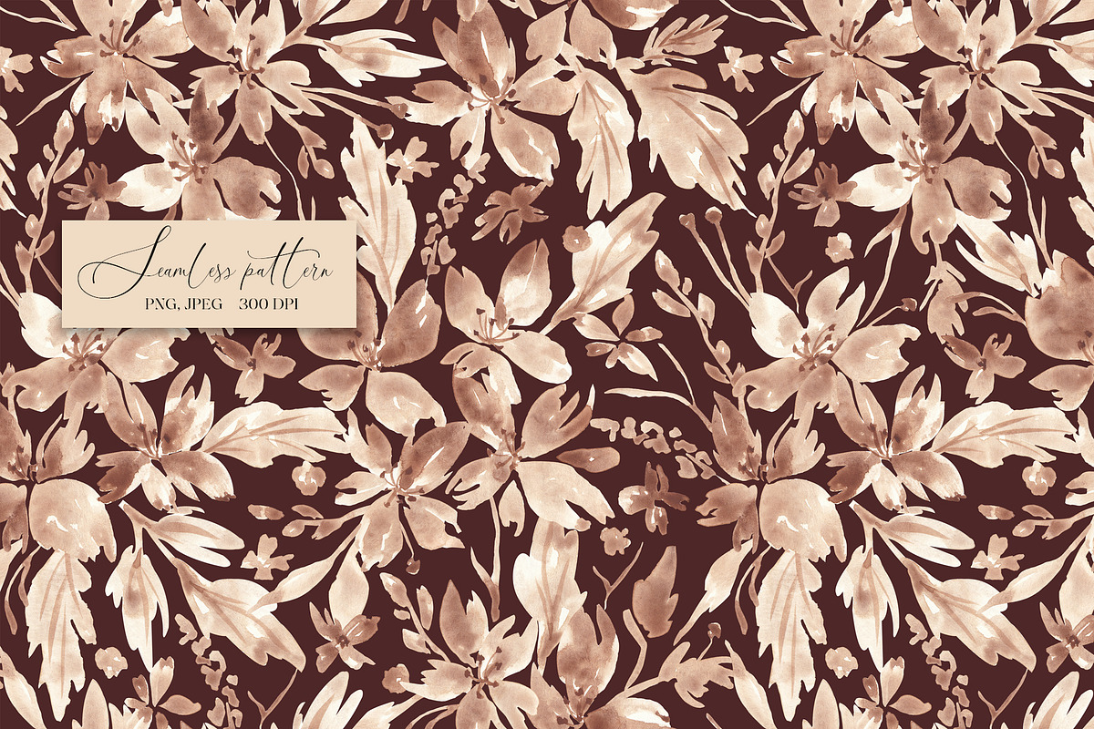 Mocha Mousse Floral pattern, a Pattern Graphic by SirenaArt (Photo 6 of 16)